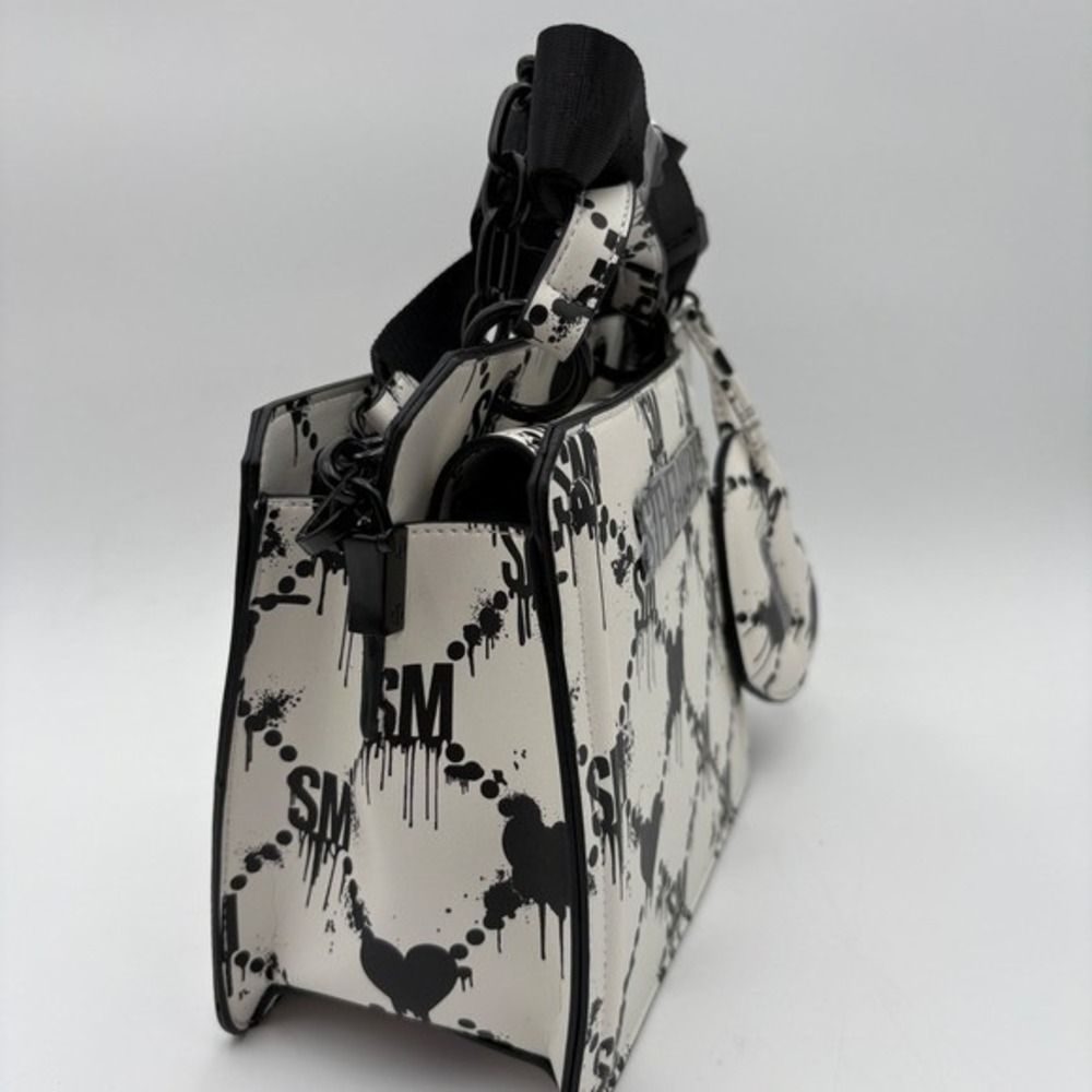 Steve Madden Bevelyn Satchel Halloween White & Black Bleeding Hearts Ear… - Picture 2 of 10
